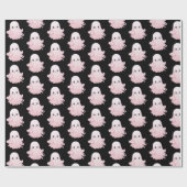 Super Niedlich Pink Ghost Pattern Halloween Geschenkpapier (Flach)