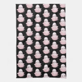 Super Niedlich Pink Ghost Pattern Halloween Geschirrtuch (Vertikal)