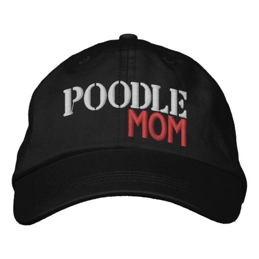 Super Niedlich Poodle Mama Bestickte Baseballkappe (Vorderseite)