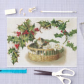 Super Niedlich schlafende Weihnachtskätzchen in ei Seidenpapier (Handwerk)