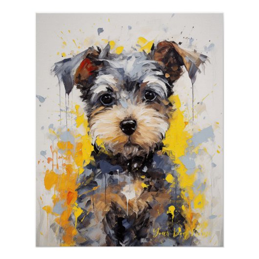 Super Niedlich Schnauzer Dog Puppy 001 - Xeno Luci Poster (Vorderseite)