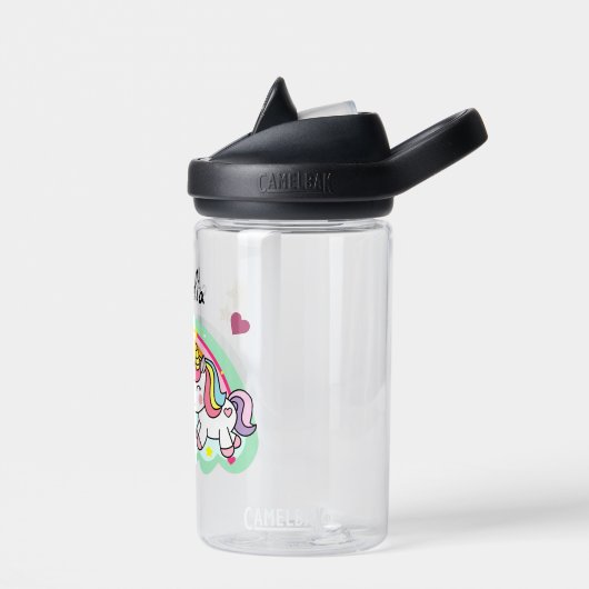 Super Niedlich Unicorn und Rainbow Personalisiert Trinkflasche (Links)