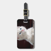 Super Niedlich White Kitten Gepäckanhänger (Vorderseite vertikal)