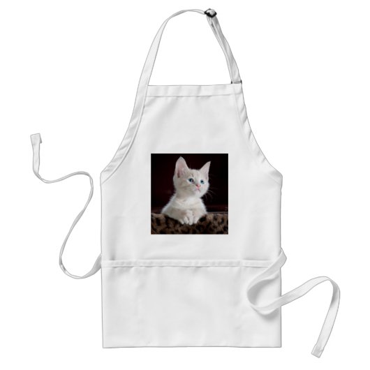 Super Niedlich White Kitten Schürze (Vorne)