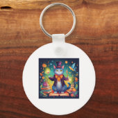 Super Niedlich Wizard Cat Sticker Schlüsselanhänger (Vorderseite)
