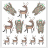 Super niedliche Bären und Rentier Weihnachten Aufkleber (Blatt)