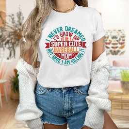 Super Niedliche Baseball-Mama T-Shirt