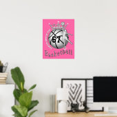 Super Niedliche Basketball-Poster mit Name und Num Poster (Heimbüro)
