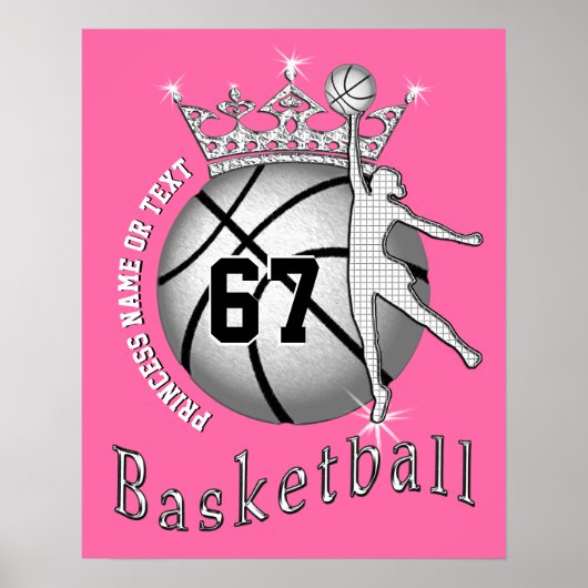 Super Niedliche Basketball-Poster mit Name und Num Poster (Vorne)
