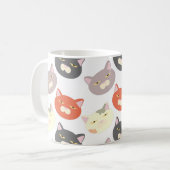 Super Niedliche Cat Heads Cartoon Fun Muster Kaffeetasse (Vorderseite Links)