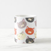 Super Niedliche Cat Heads Cartoon Fun Muster Kaffeetasse (Mittel)