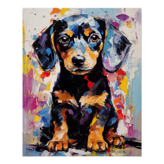 Super Niedliche Dackel Hund Welpe 005 - Xeno Lucil Poster
