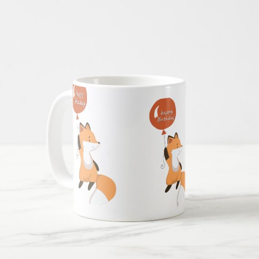 Super niedliche Fuchs Geburtstagsfeier Tasse (Vorderseite Links)