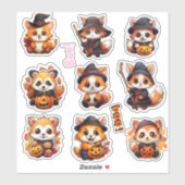Super niedliche Halloween Red Panda Stickers Aufkleber (Blatt)