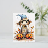 Super Niedliche Halloween-Scarecrow Postkarte (Stehend Vorderseite)