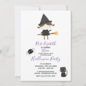 Super Niedliche Hexe Halloween Geburtstag Einladung (Vorderseite)