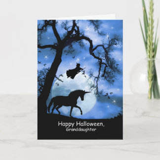 Super Niedliche Hexenkarte und Einhorn Halloween-K Karte