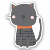 Super niedliche Hexenkatze Aufkleber (Vorderseite)