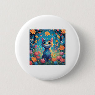 Super Niedliche Katze mit schöner blaue Augenaufkl Button