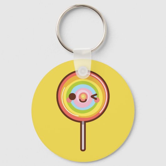 Super niedliche Kawaii Regenbogenfarben Lollipop Schlüsselanhänger (Vorderseite)