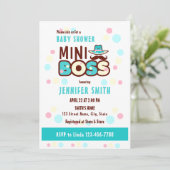 Super Niedliche Mini Boss Babydusche Einladung (Stehend Vorderseite)