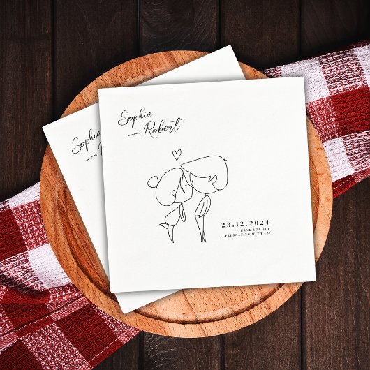 Super Niedliche Minimalistische Hochzeit Serviette