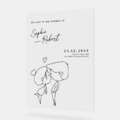 Super Niedliche Minimalistische Hochzeit Willkomme Acrylschild (Winkel)