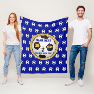 Super niedliche personalisierte Fußball-Decke in Fleecedecke