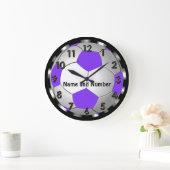 Super niedliche personalisierte Fußball-Uhr in Große Wanduhr (Zuhause)