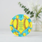 Super Niedliche Personalisierte Softball-Einladung Einladung (Stehend Vorderseite)