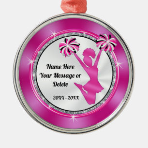 Super niedliche rosa personalisierte ornament aus metall