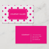 Super niedliche rosa Polkapunkt-Geschäftskarten Visitenkarte (Vorne/Hinten)