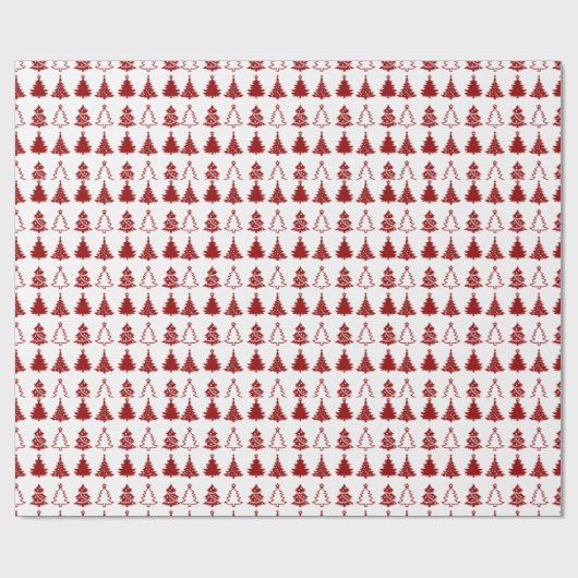 Super Niedliche Rot und Weiße Weihnachtsbaumen Wei Geschenkpapier (Flach)