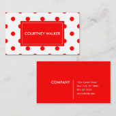 Super niedliche rote Polkapunkt-Geschäftskarten Visitenkarte (Vorne/Hinten)