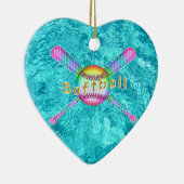 Super niedliche Softball-Gastgeschenke für Mädchen Keramik Ornament (Rechts)