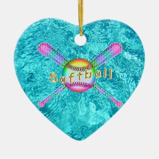 Super niedliche Softball-Gastgeschenke für Mädchen Keramik Ornament (Vorne)