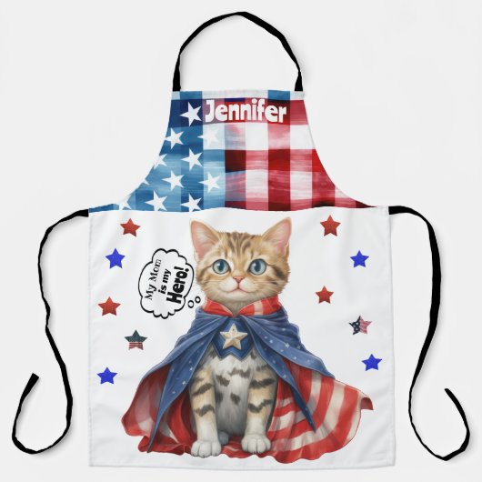 Super Niedliche Tabby Cat Mama All-Over Print Schü Schürze (Vorderseite)