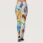 Super Niedliche und farbenfrohe Passport-Briefmark Leggings (Rückseite)