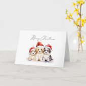 Super niedliche Weihnachtswelpen Karte (Gelbe Blume)