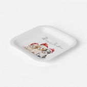 Super niedliche Weihnachtswelpen Pappteller (Gewinkelt)