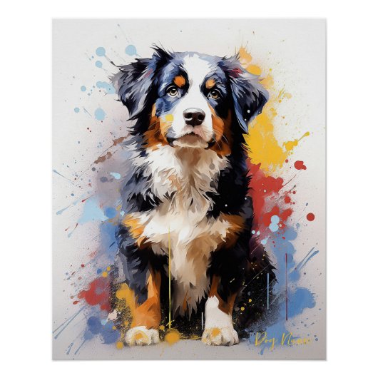 Super Niedlicher Berner Hund Welpe 005 - Xeno L Poster (Vorderseite)