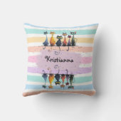 Super Niedlicher Cat Name Frame Design Kissen (Rückseite)