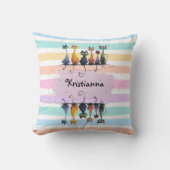 Super Niedlicher Cat Name Frame Design Kissen (Vorderseite)