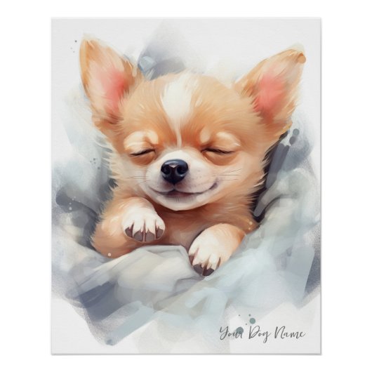 Super niedlicher Engel schlafender Welpe Chihuahua Poster (Vorderseite)