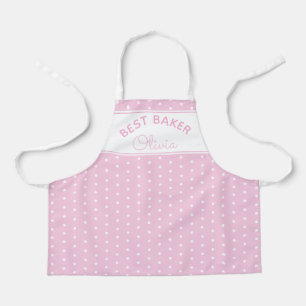 Super Niedlicher Head Baker Pink Polka Dot Girly B Schürze