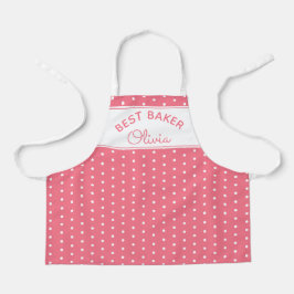 Super Niedlicher Head Baker Pink Polka Dot Girly B Schürze