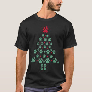 Super Niedlicher Hundeschlitten Foot Print Christm T-Shirt