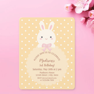 Super Niedlicher Kawaii Rabbit Kindergeburtstag Einladung