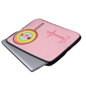 Super niedlicher Kawaii Regenbogen Lollipop Monogr Laptopschutzhülle (Vorne Knopf)