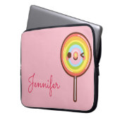 Super niedlicher Kawaii Regenbogen Lollipop Monogr Laptopschutzhülle (Vorderseite Links)